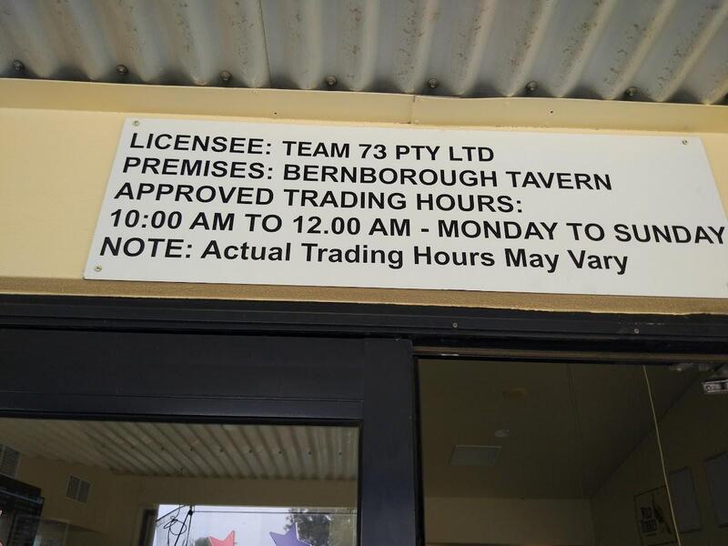 Bernborough Tavern licensee.