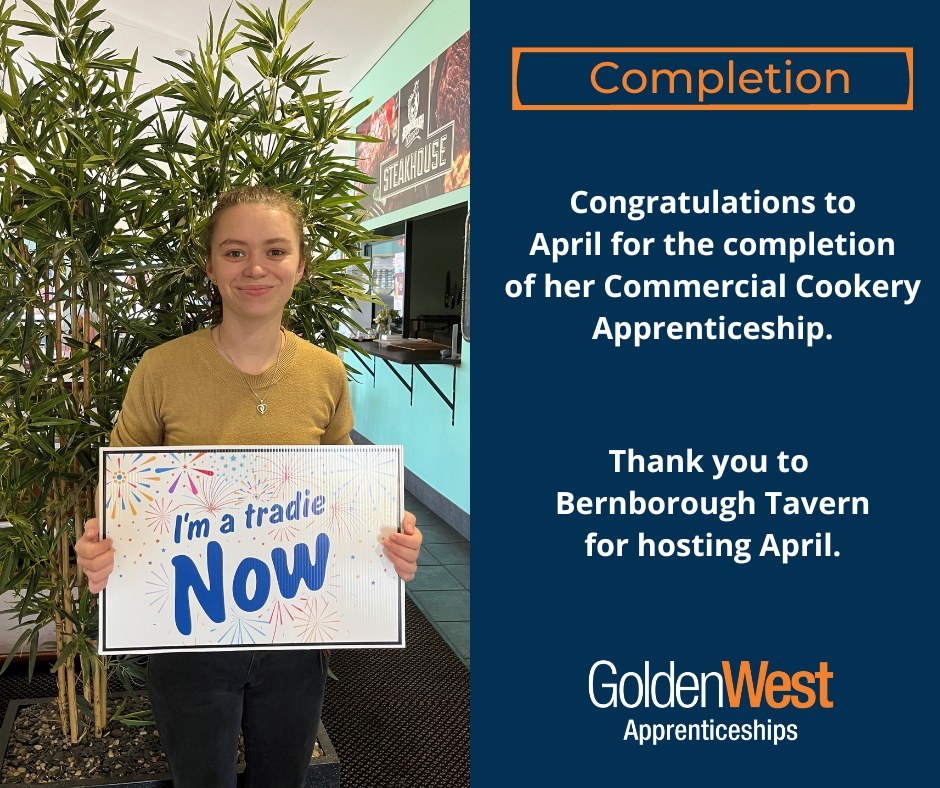 Bernaborough Tavern April receiving her cookery apprenticeship.
